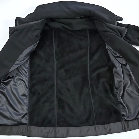 Lululemon Women's Moto Jacket Black Thick Soft Fleece Loose Fit Long Length Sz 4 - Picture 11 of 15